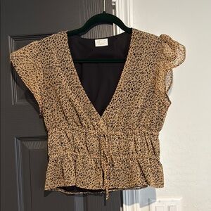 Abound - Easy Chiffon Top - Cheetah Leopard - Medium